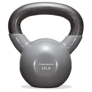 Philosophy Gym Vinyl Coated Cast Iron Kettlebell Weight, 20 lbs