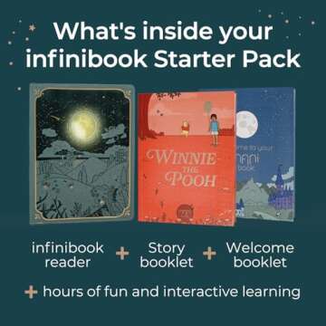 Cali's Books Winnie The Pooh infinibook Starter Pack - Interactive Story Reader with Recordable Narration and Educational Games | USB-C Rechargeable | Kids Ages 3-7