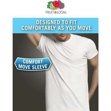 Soft Stay Tucked Crew Tee for Men by Fruit of the Loom