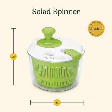 Cuisinart Salad Spinner- Wash, Spin & Dry Salad Greens, Fruits & Vegetables, 3qt, CTG-00-SSAS