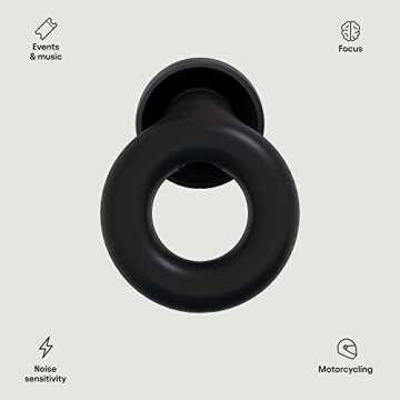 Loop Experience Ear Plugs for Concerts – High Fidelity Hearing Protection for Noise Reduction, Motorcycles, Work & Noise Sensitivity – 8 Ear Tips in XS, S, M, L – 18dB Noise Cancelling - Black