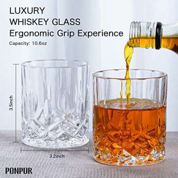 PONPUR Gifts for Men Dad, Whiskey Decanter Set with 2 Glasses, Unique Cool Dad Birthday Gift from Daughter Son, Best Christmas Retirement Present for Man Father