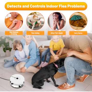 2 Pack Flea Traps for Inside Your Home with 8 Sticky Disc & 4 Bulbs & 2 Electric Wires, Flea Killer Indoor Bed Bug Trap Pest Control, Non Toxic & Harmless, Friendly to Pets & Kids