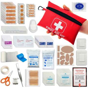 Comprehensive Small Emergency First Aid Kit for Home, Auto & Outdoors