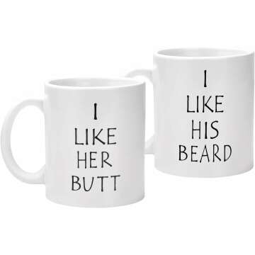 Funny Beard & Butt Couple Mugs