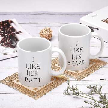 Funny Beard & Butt Couple Mugs