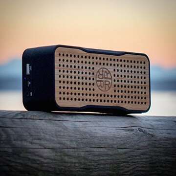 Reveal Solar Speaker, Portable Wireless Bluetooth Bamboo Speaker & Phone Charger Eco-Friendly Bamboo Wood Design