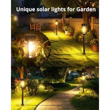 ILANCK Solar Pathway Lights 8 Pack, Bright Solar Lights Outdoor Waterproof IP65, LED Solar Garden Lights Metal Outdoor Solar Lights for Yard, Path, Landscape Driveway