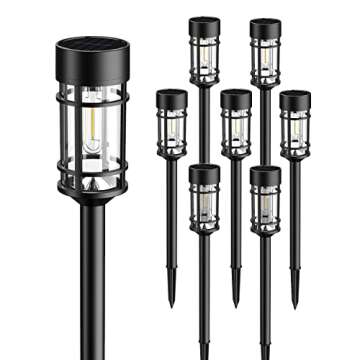 ILANCK Solar Pathway Lights 8 Pack, Bright Solar Lights Outdoor Waterproof IP65, LED Solar Garden Lights Metal Outdoor Solar Lights for Yard, Path, Landscape Driveway