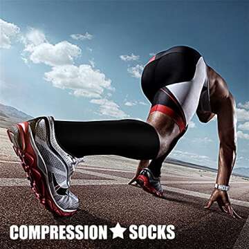 CHARMKING Compression Socks - 15-20 mmHg Athletic Support