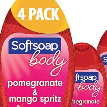 Softsoap Moisturizing Body Wash - Pomegranate Mango, Pack of 4