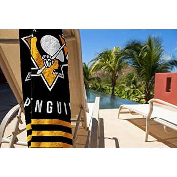 Northwest NHL Pittsburgh Penguins Beach Towel, 30" x 60", Stripes