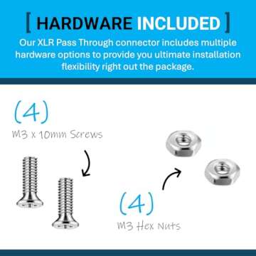 DIYTECH Premium Stage Box, XLR Patch Panel, XLR Panel Mount, XLR Floor Box, Pass Through Connector - No Solder for Pro Audio Installations (XLR Female to XLR Male 2-Pack)