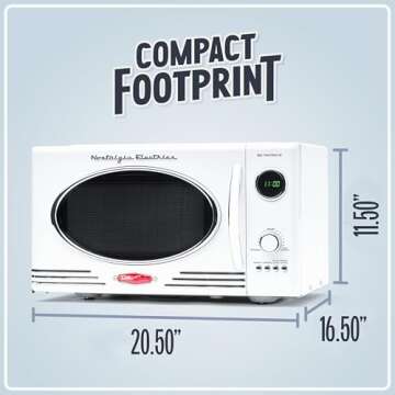 Nostalgia Retro Countertop Microwave Oven - Large 800-Watt - 0.9 cu ft - 12 Pre-Programmed Cooking Settings - Digital Clock - Kitchen Appliances - White