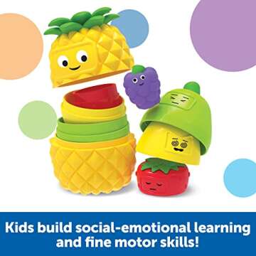 Learning Resources Big Feelings Nesting Fruit Friends, Social Emotional Toys for Toddlers, Sensory Toys for Autistic Children, Speech Therapy Materials, 9 Pieces, Ages 18+ Months