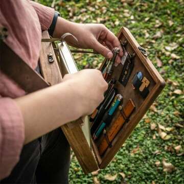 Multifunctional Wooden Messenger Bag for Artists