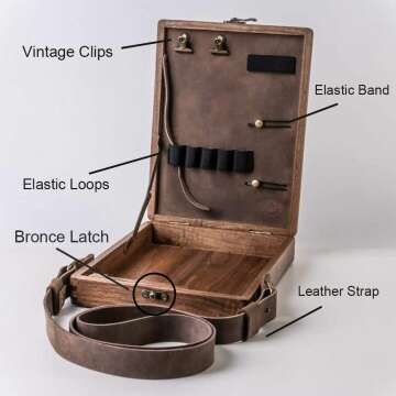 Multifunctional Wooden Messenger Bag for Artists