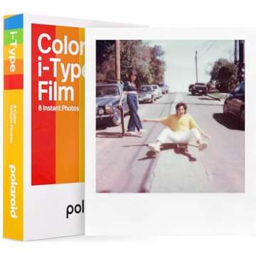 Polaroid i-Type Color Glossy Instant Film for Polaroid Now, Lab, and OneStep2 Camera - 2-Pack with Cloth