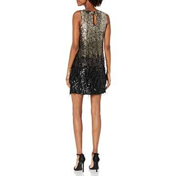 Parker Women's Allegra Sleeveless Beaded Mini Dress, Black Ombre, 2