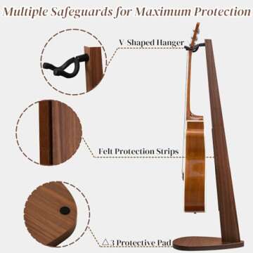 Onmiwod Wooden Guitar Stand - Stylish, Durable Holder for All Guitars