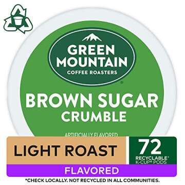 Green Mountain Coffee Roasters Brown Sugar Crumble K-Cup Pods – 72 Count