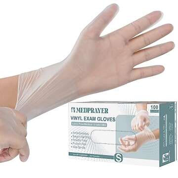 MEDPRAYER Vinyl Exam Gloves - Disposable Latex & Powder Free Gloves