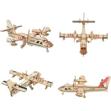 Wooden Aircraft Puzzle Set