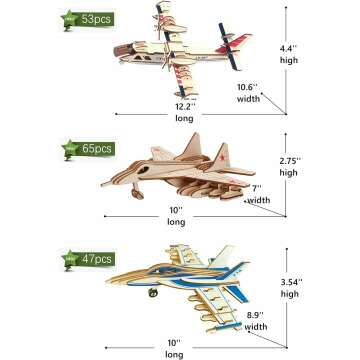 Wooden Aircraft Puzzle Set