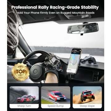 VICSEED [No.1 Powerful Suction] [Rally Racing-Grade Stability] Phone Holders for Your Car 2025 Upgraded Car Phone Holder Mount Truck Stand for Dashboard Windshield Vent for iPhone Samsung All Phones