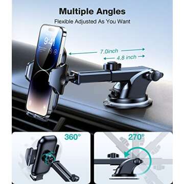 VICSEED [No.1 Powerful Suction] [Rally Racing-Grade Stability] Phone Holders for Your Car 2025 Upgraded Car Phone Holder Mount Truck Stand for Dashboard Windshield Vent for iPhone Samsung All Phones