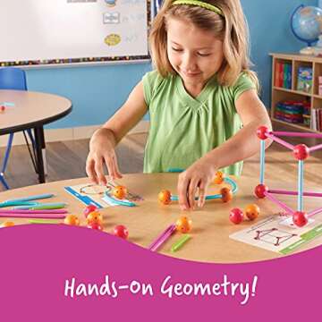 Learning Resources Dive into Shapes! A Sea and Build Geometry Set, 129 Pieces, Ages 6+, Geometry for Kids, Develops Shape Recognition, Back to School Games,3D Shapes for Kids