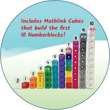 hand2mind MathLink Cubes Numberblocks 1-10 Activity Set, 30 Preschool Learning Activities, Counting Blocks, Linking Cubes, Educational Toys for Kids, Number Games, Math Manipulatives Kindergarten