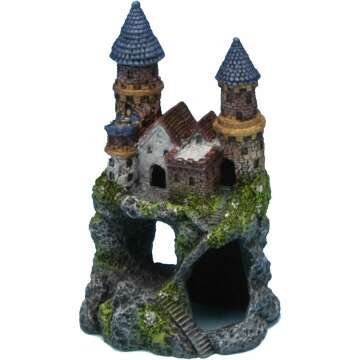 Penn-Plax Enchanted Castle Aquarium Decor - Safe for Fish Tanks