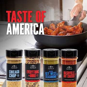 The Spice Lab Taste of America Spices and Seasonings Ultimate Grilling Set - Gift Kit for Cooking, Air Fryers & Men - Made in the USA