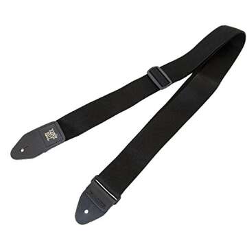 Ernie Ball Black Polypro Guitar Strap for Comfort