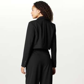 The Drop Women's Reims Cropped Blazer - Stylish Black XS