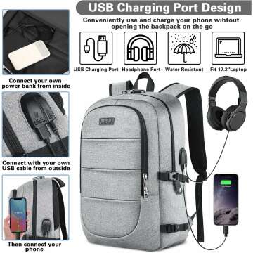 AMBOR Anti Theft Laptop Backpack with USB Port