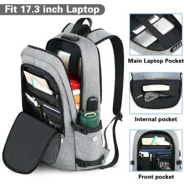 AMBOR Anti Theft Laptop Backpack with USB Port