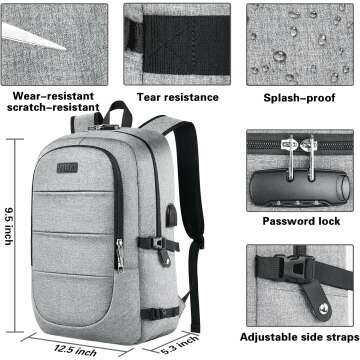 AMBOR Anti Theft Laptop Backpack with USB Port