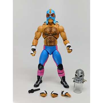 Boss Fight Studio Konnan, Legends of Lucha Libre Premium Collectible Action Figure – Highly Articulated Figurine with Accessories Including Microphone, Interchangeable Hands, and Alternate Mask – 1:12