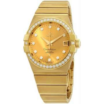 Omega Constellation Automatic Chronometer Men's Watch - Diamond Champagne Dial