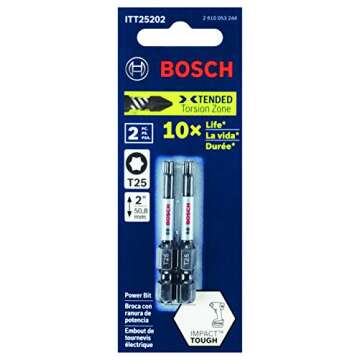 BOSCH ITT25215 15-Pack 2 In. Torx #25 Impact Tough Screwdriving Power Bits