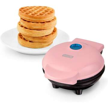 DASH Mini Maker for Waffles, Hash Browns & Keto Chaffles - Pink