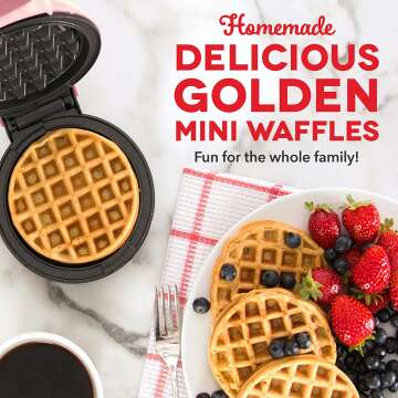 DASH Mini Waffle Maker - Easy Clean, Non-Stick, Pink