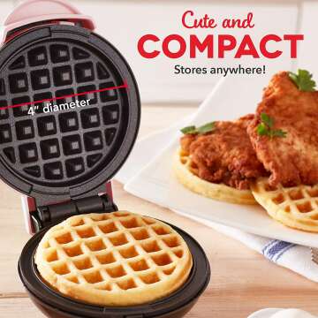 DASH Mini Waffle Maker - Easy Clean, Non-Stick, Pink