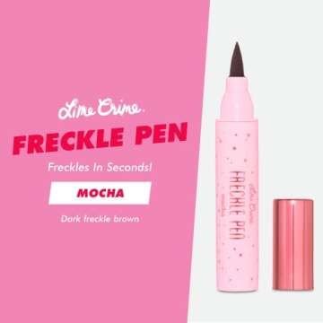 Lime Crime Freckle Pen, Mocha (Dark Freckle Brown) - Lightweight Buildable Makeup with Felt Tip Applicator for Natural Look - Long-Lasting & Waterproof Dot Spot Pen - Vegan & Cruelty-Free