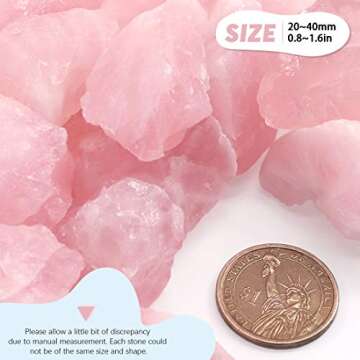 Hilitchi 1lb Bulk Raw Rose Quartz Stone Rough Crystal Stone for Cabbing, Tumbling, Cutting, Polishing, Wire Wrapping,Gem Mining, Wicca, Reiki and Crystal Healing