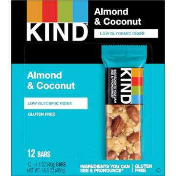 KIND Bars, Almond & Coconut, Healthy Snacks, Gluten Free, 12 Count