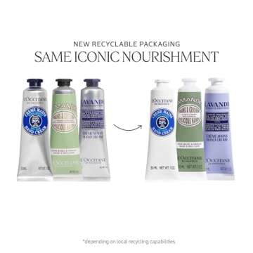 L’OCCITANE Hand Cream Classics, 3-Piece Set: Moisturizing Hand Creams, Shea, Almond, Lavender Iconic Scents, Vegan, All Skin Types, Made in France