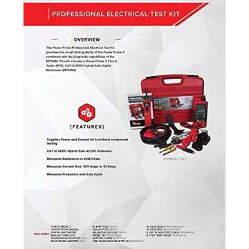 Power Probe Professional Electrical Test Kit - Red (PPROKIT01) Inc III w/PPDMM